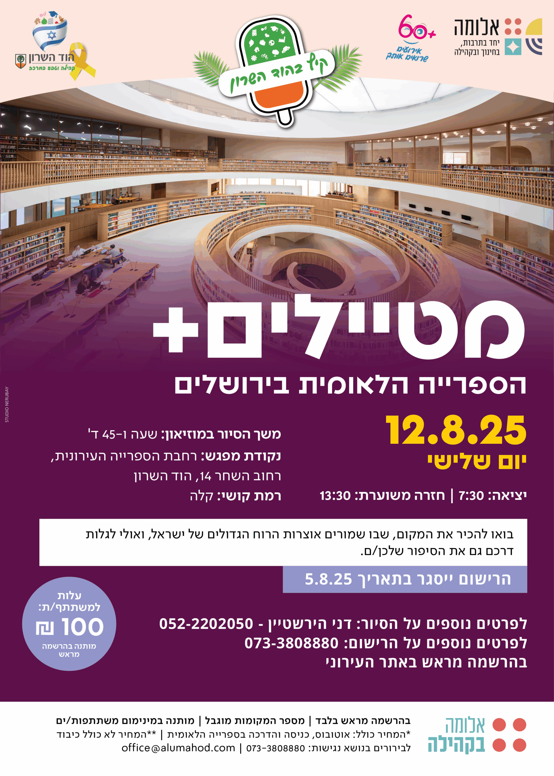 סיור לספרייה הלאומית – מטיילים +