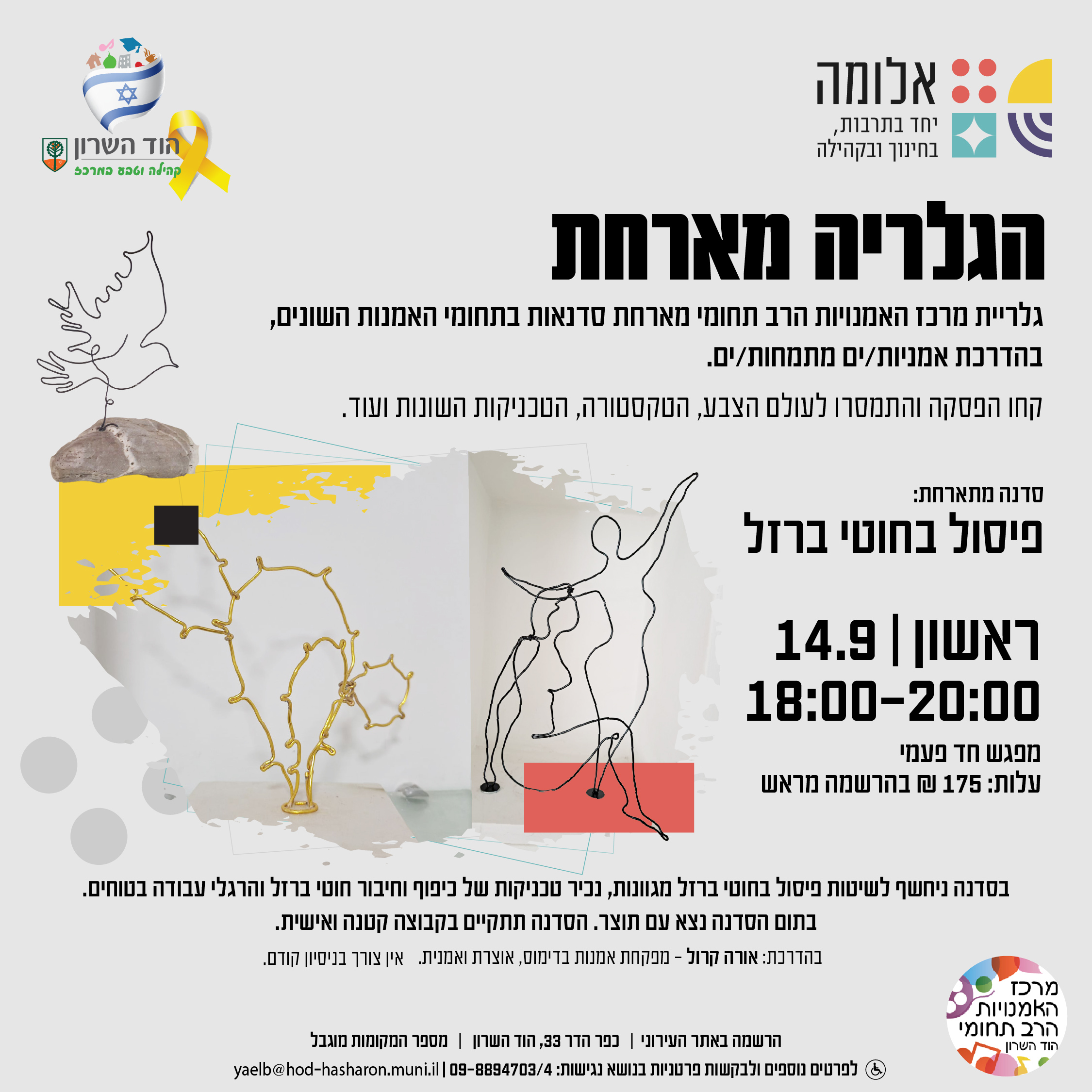 הגלריה מארחת: סדנת פיסול בחוטי ברזל