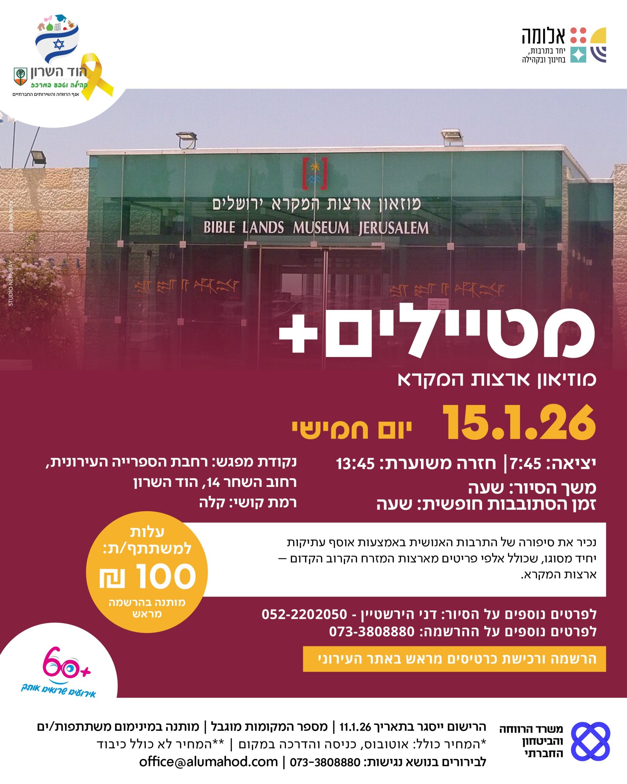 סיור למוזיאון ארצות המקרא – מטיילים +