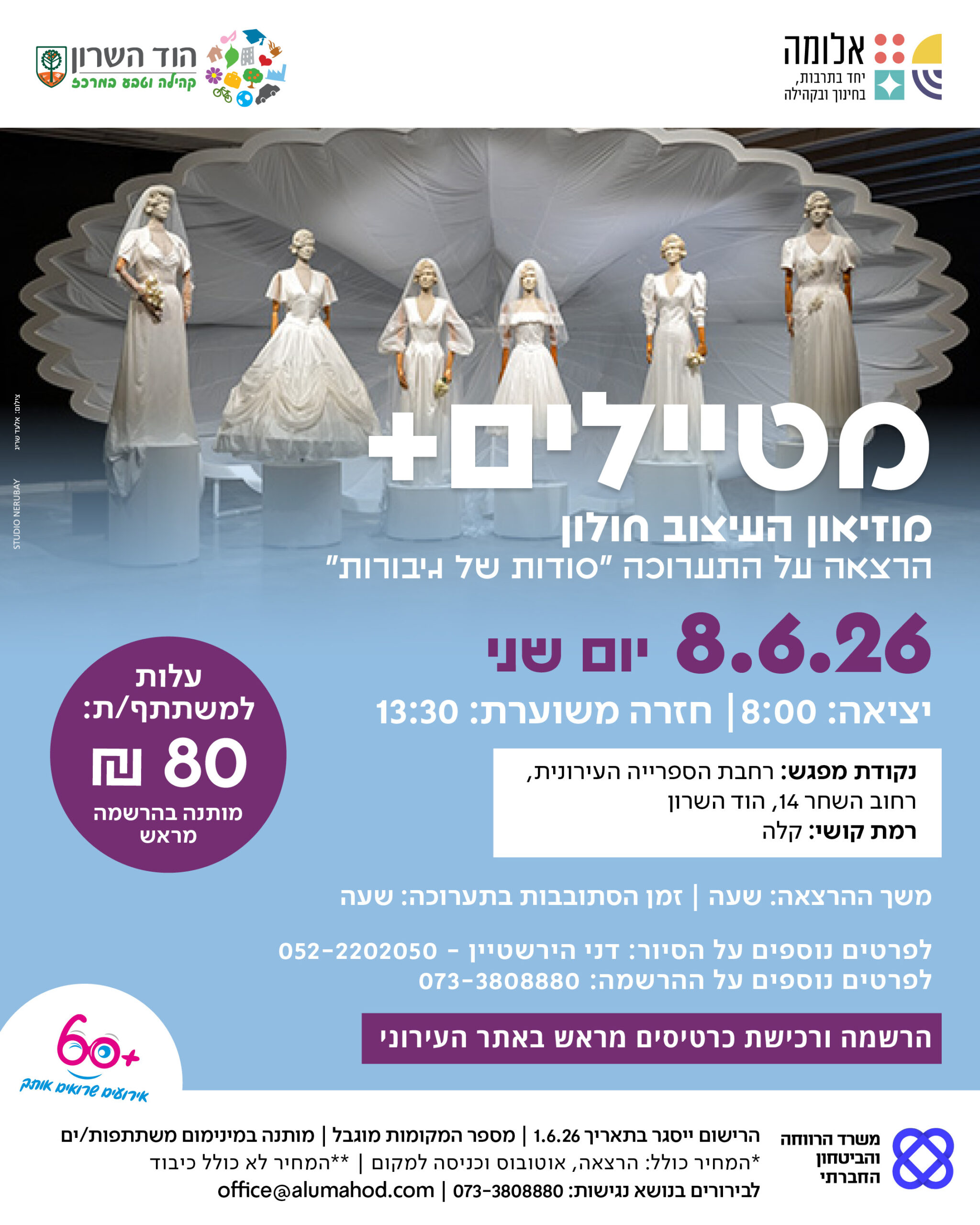 מטיילים פלוס לוותיקות/ים: הרצאה "סודות של גיבורות" וסיור במוזיאון העיצוב חולון
